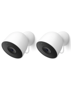 Google Nest Cam Outdoor (Wired, 2nd Gen) - 2 Pack - Security Camera with 2K Video and Gemini, Night Vision, 2-Way Audio - Works with Google Home 