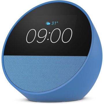 Amazon Echo Spot (2024 release), Smart alarm clock with vibrant sound + Alexa-Ocean Blue