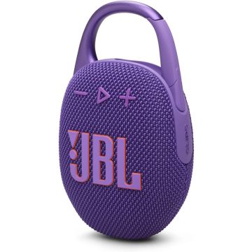JBL Clip 5 Ultra-portable waterproof speaker with AURACAST (Connect multiple speaker), Powerful Audio, Dustproof, Wireless Bluetooth Streaming, 12 Hours of Playtime-Purple
