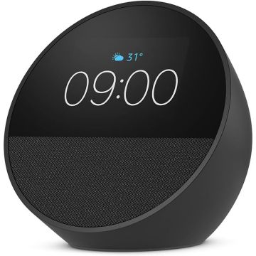 Amazon Echo Spot (2024 release), Smart alarm clock with vibrant sound + Alexa-Black