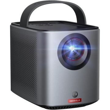 NEBULA Anker Mars 3 Air 1080p Mini Projector, Smart 400 ANSI-Lumen Portable Projector with Google TV, Wi-Fi, Dolby Digital, 2×8W, 150-Inch Picture, Built-In Battery with 2.5-Hour Playtime