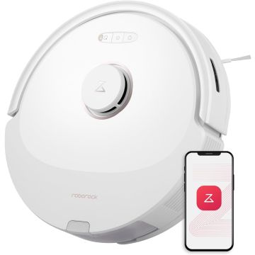 Roborock Q8 Max Robot Vacuum Cleaner with Dual Brushes, 5500 Pa Suction, No-Go Zones, Cleaning Along Floor Lines, 3D Drawing, Multi-Cleaning Levels, APP (Upgraded of Q7 Max)-White