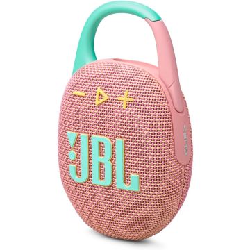 JBL Clip 5 Ultra-portable waterproof speaker with AURACAST (Connect multiple speaker), Powerful Audio, Dustproof, Wireless Bluetooth Streaming, 12 Hours of Playtime-Pink