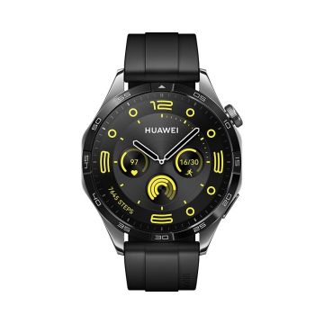 HUAWEI Watch GT4 Smartwatch 46mm, Upto 2-Weeks Battery Life, Dual-Band Five-System GNSS Positioning, 24/7 Health Monitoring, Compatible with Android &amp; iOS-Black