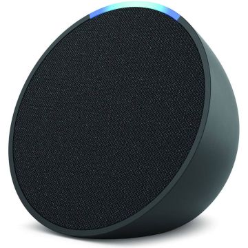 Echo Pop | Full sound compact Wi-Fi &amp; Bluetooth smart speaker with Alexa | Use your voice to control smart home devices, play music or the Quran, and more (speaks English &amp; Khaleeji)-Charcoal