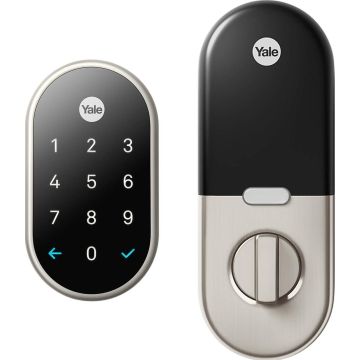 Google Nest X Yale Lock - Tamper-Proof Smart Lock for Keyless Entry - Keypad Deadbolt Lock for Front Door-Satin Nickel| RB-YRD540-WV-619