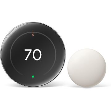 Google Nest Learning Thermostat 4th Generation With Nest Temperature Sensor 2nd Generation - TDRA Approved - Polished Silver