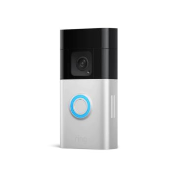 Ring Battery Doorbell Plus Smart Wifi Video Doorbell – Battery Operated with Head-to-Toe View - Satin Nickel