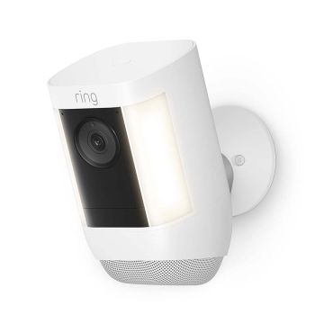 Ring Spotlight Cam Pro Battery, 3D Motion Detection, Two-Way Talk with Audio+, and Dual-Band Wifi – White