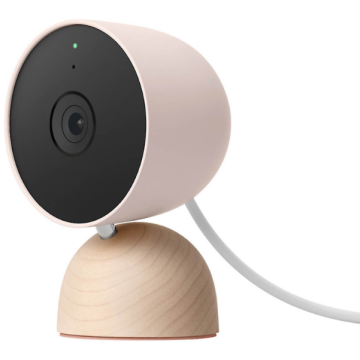 Google Nest Cam 2nd Generation Indoor Wired GA03177-US - Sand with maple wood base