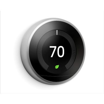 Google Nest 3rd Generation Programmable Learning Smart Thermostat - Stainless Steel